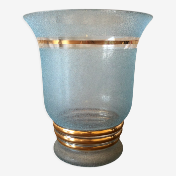 Vase granité bleu