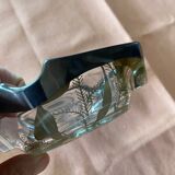 Glass and silver ashtray