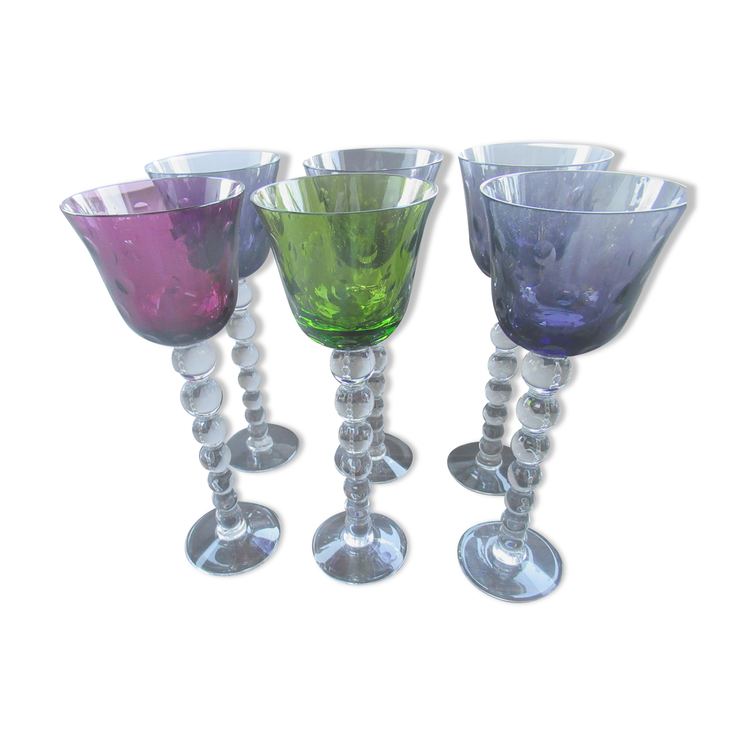 set of 6 crystal glasses saint louis model bubbles