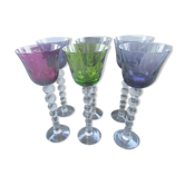 set of 6 crystal glasses saint louis model bubbles