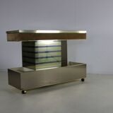 Seventies design bar cabinet by Harvey Guzzini for Stilglass Donati