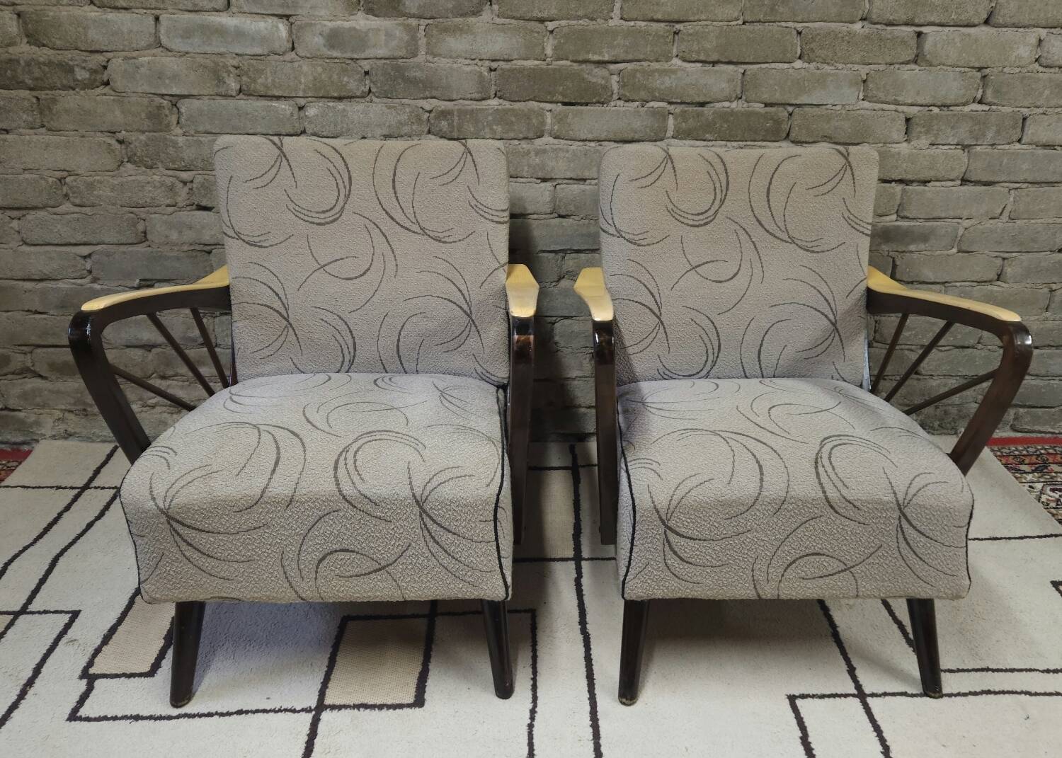 Paire de fauteuils année 50 vintage 