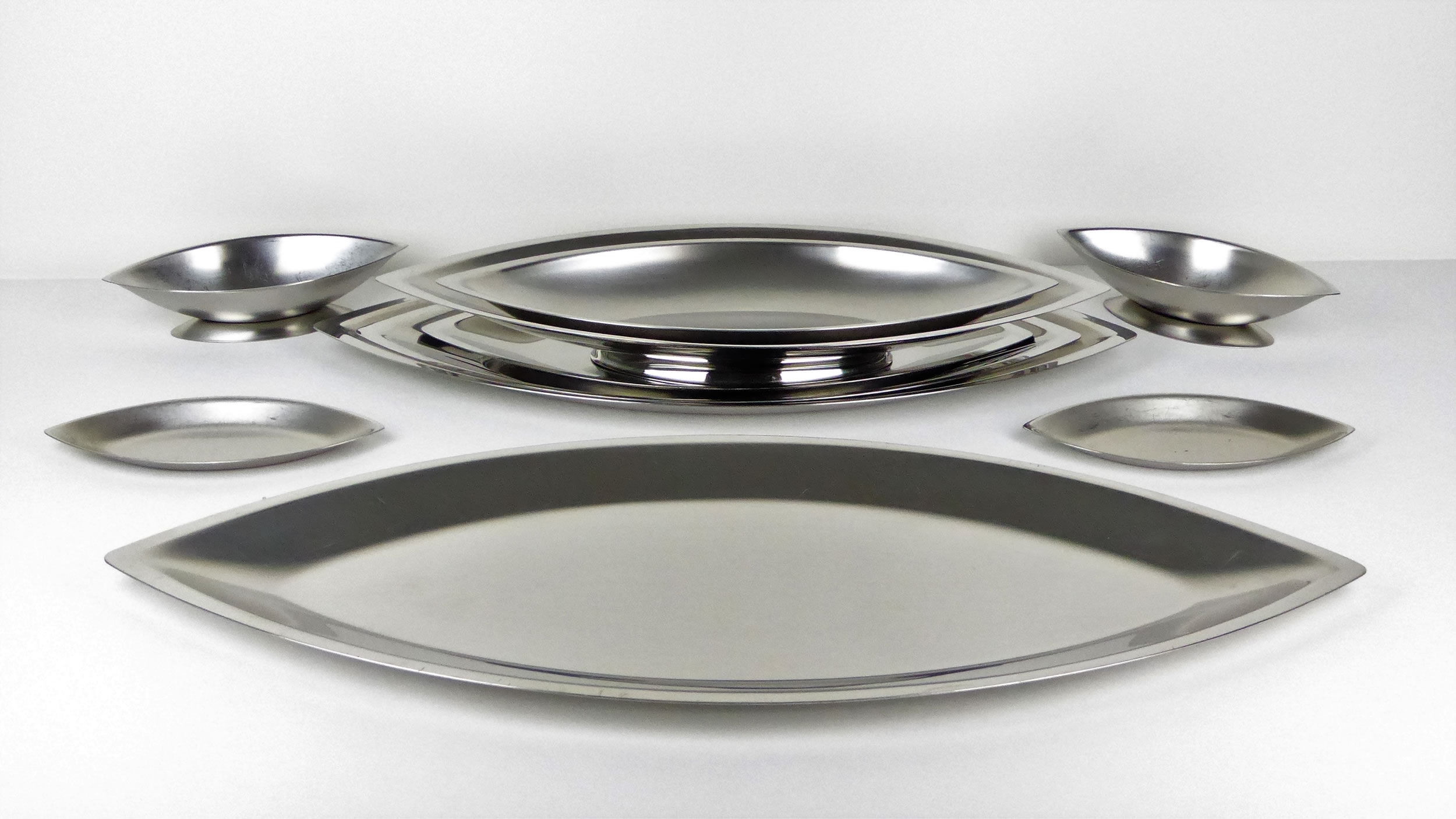 "Cosmos" dishes Guy Degrenne stainless steel 1970