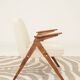 Scandinavian beige boucle armchair modern design rustic oak