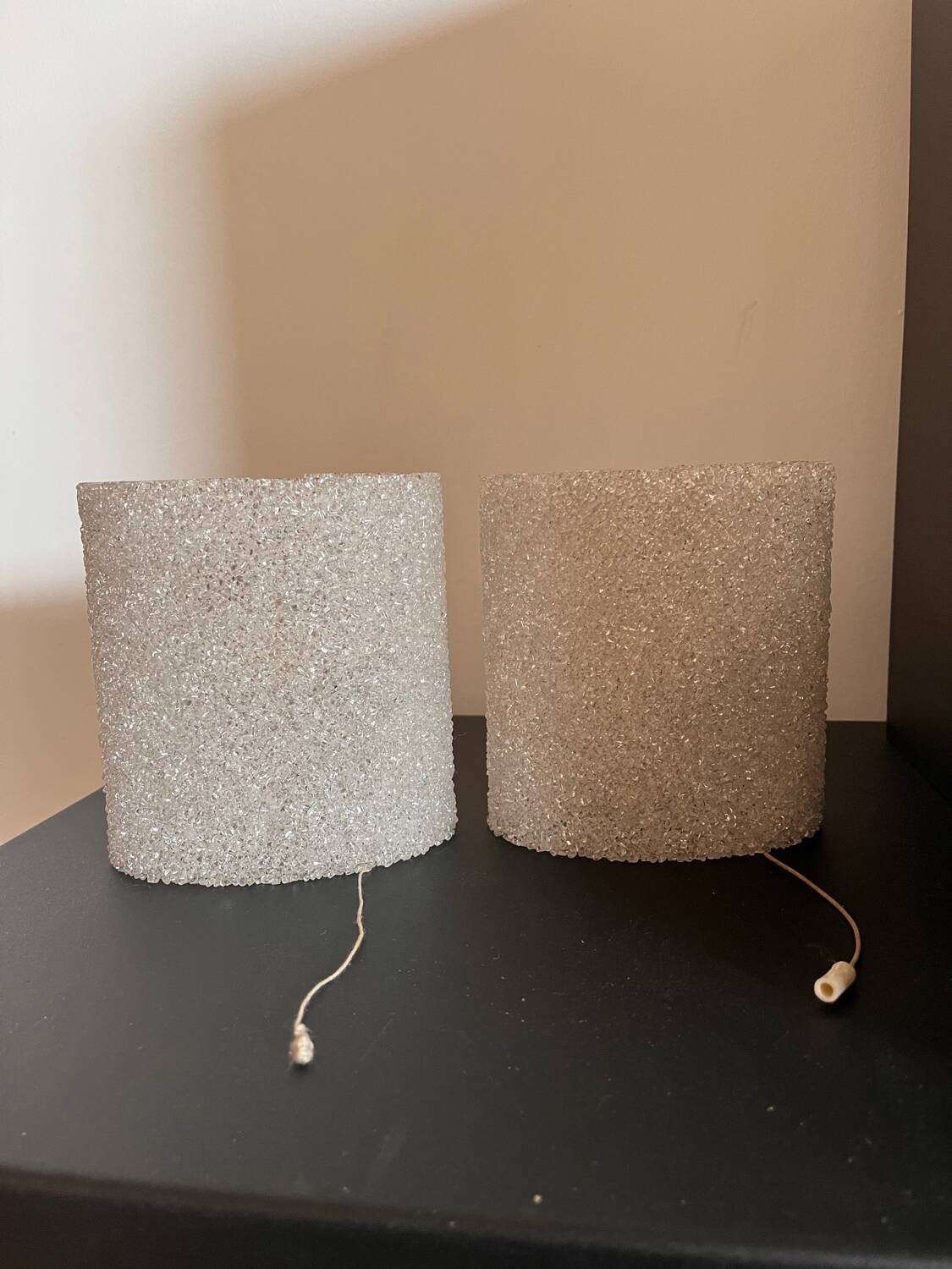 Pair of perspex wall lights