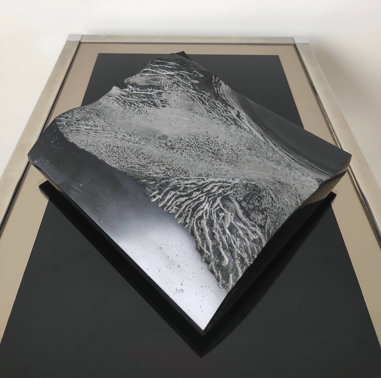 Black marble sculpture