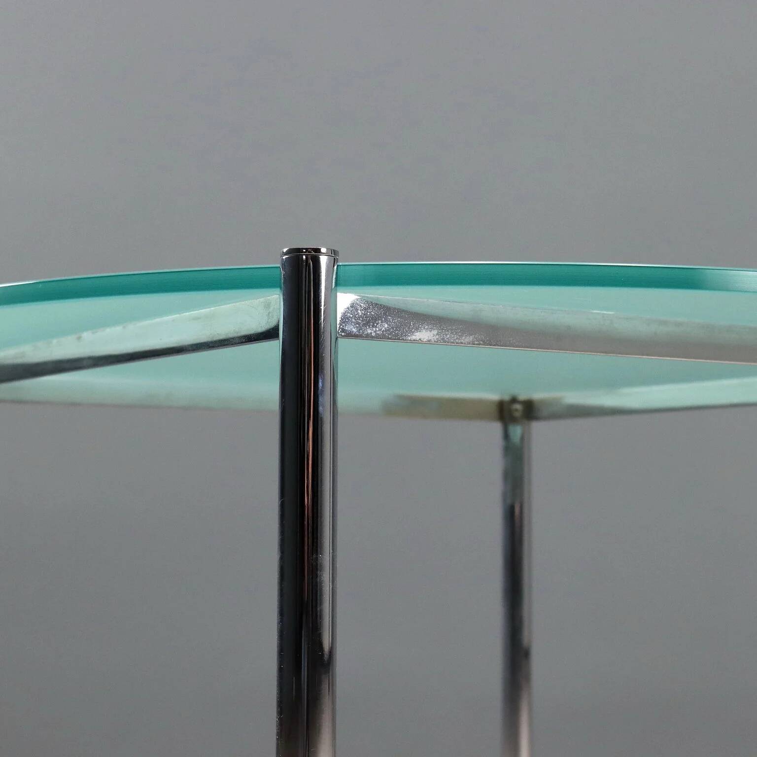 Knoll E01M coffee table designed by Mies van der Rohe, metal, 1990s.