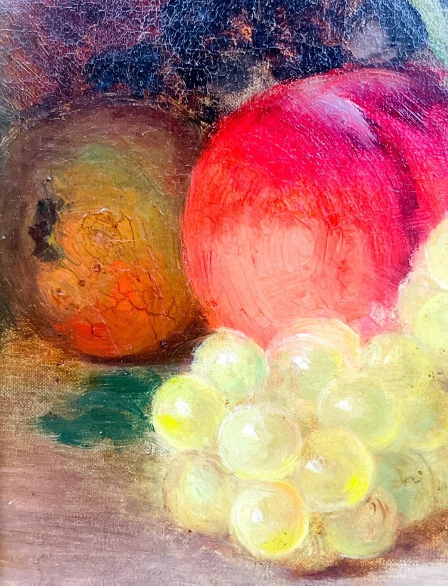 Descamps-Sabouret, still life with fruits, oil on canvas signed