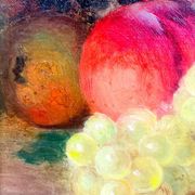 Descamps-Sabouret, still life with fruits, oil on canvas signed