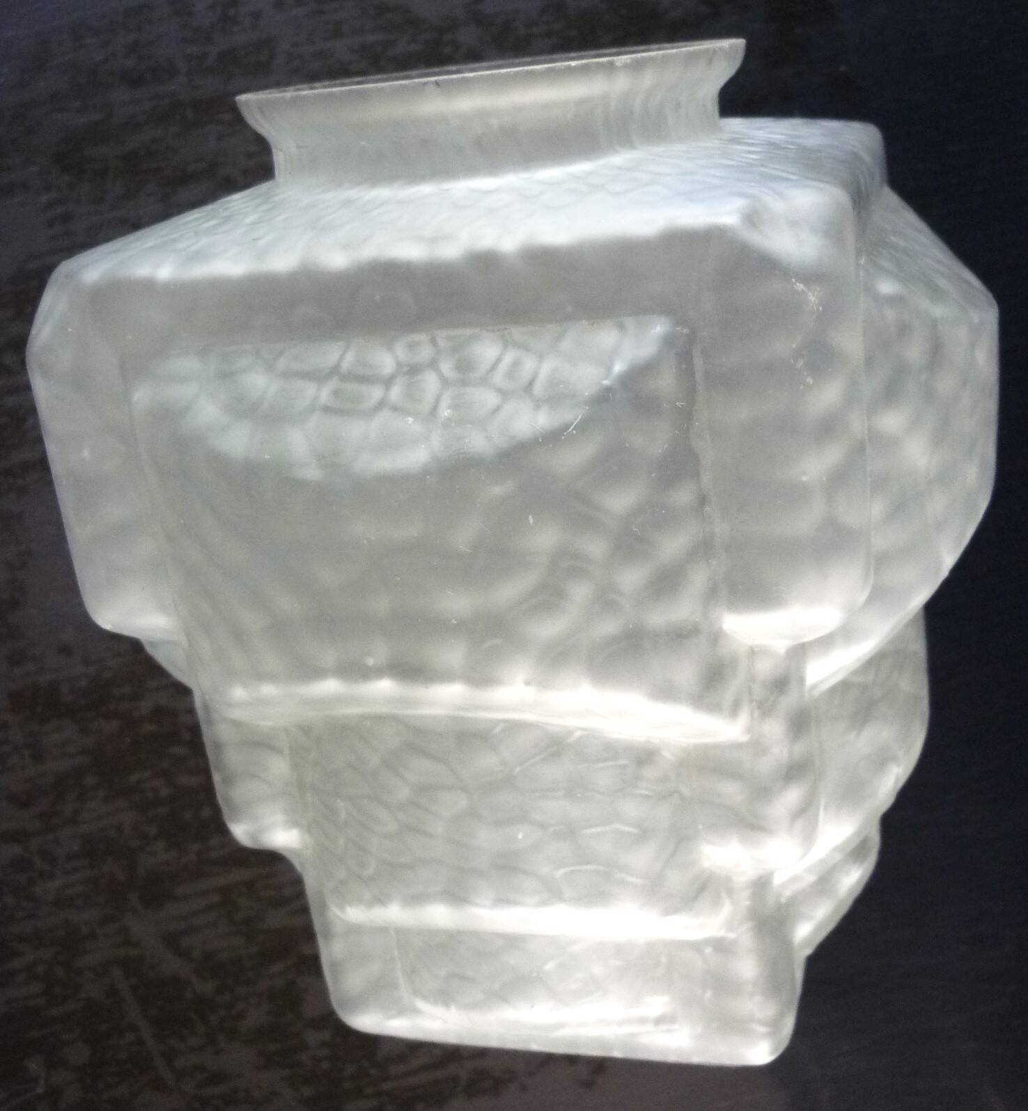 Art deco pendant lamp, frosted glass globe, skyscraper, building