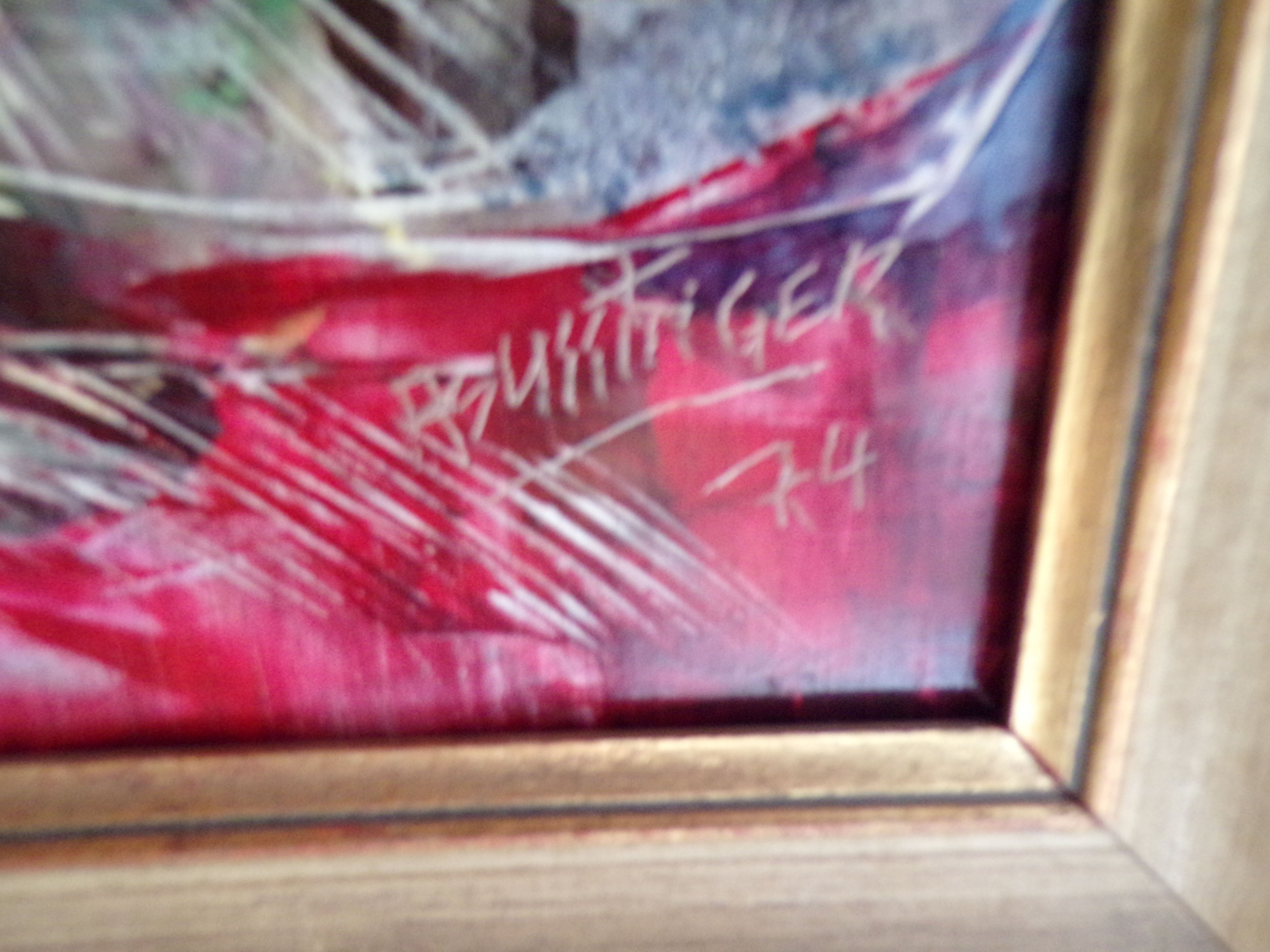 Painting, still life with wild flowers, signed, 70s