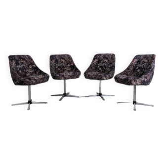 Set of 4 vintage swivel shell chairs - 1970s