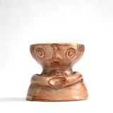 Handcrafted anthropomorphic egg cup or candle holder