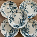 Set of 5 dessert plates Terre de fer Jules Vieillard