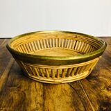 Large rattan and brass basket by Gabriella Crespi. Italy. 1970