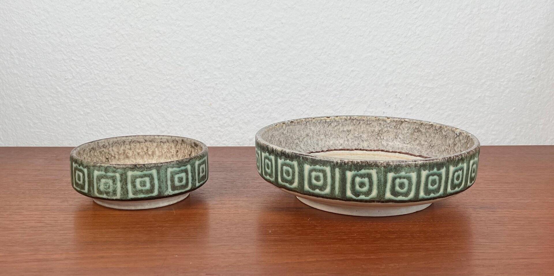 Set of 2 WGP ceramic bowls from West Germany, mid-century style, 1960s.