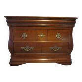 Rare- Jolie commode anglaise - 3 tiroirs  – commode « tombeau » en bois massif – Ebéniste Sourisseau