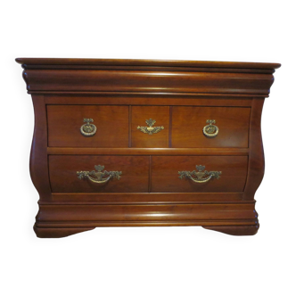 Rare- Pretty English chest of drawers - 3 drawers – “tombeau” chest of drawers in solid wood – Cabinetmaker Sourisseau