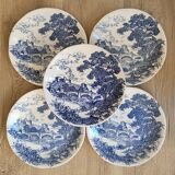 Set 5 flat plates Gien BP