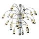 Post-modernist 24-light chandelier in chrome and gold metal, Germany 1970s