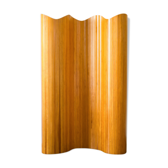 Screen in articulated slats in solid pitchpin wood - France - Circa 1980
