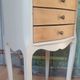 Vintage wooden bedside table with 3 drawers.