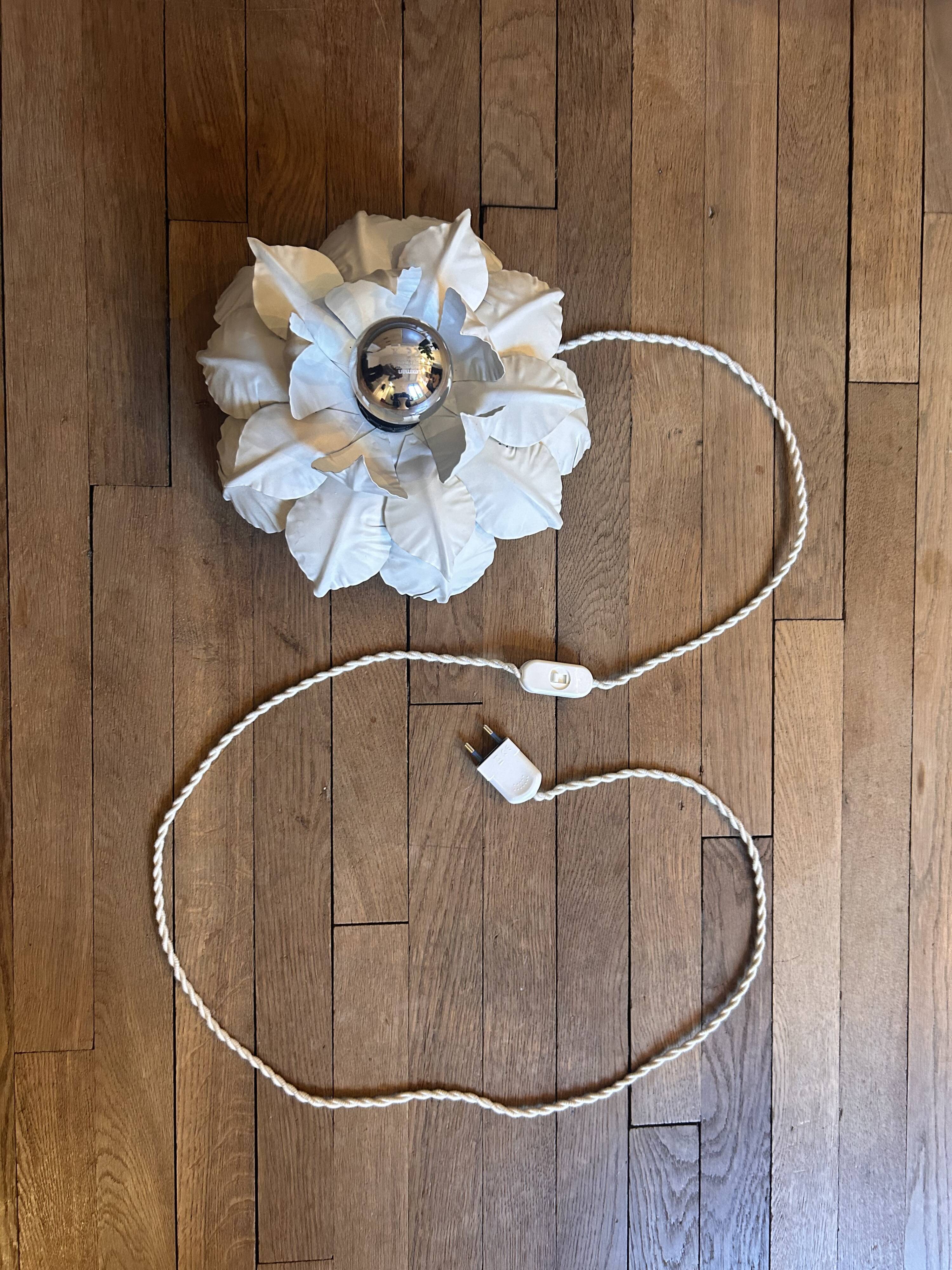 70s metal flower wall light