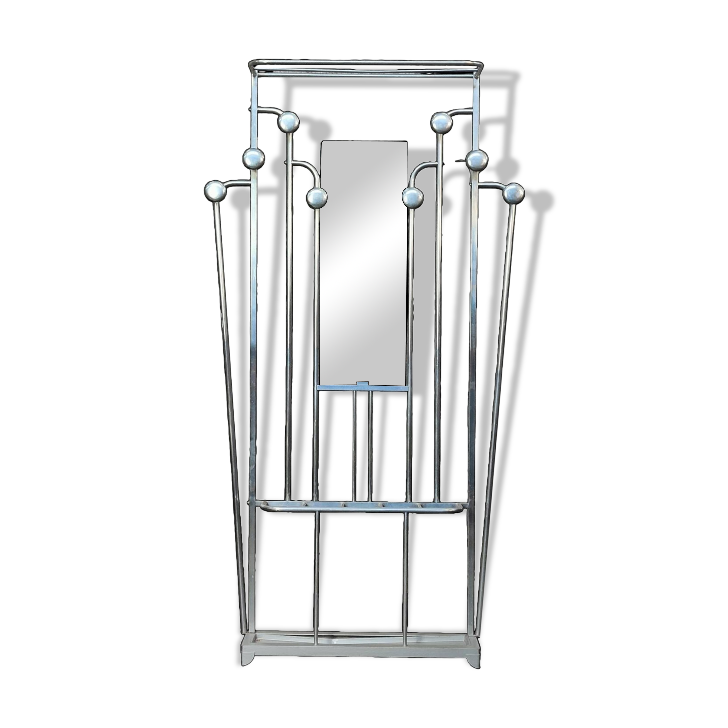 Porte manteau mural art déco aluminium poli France