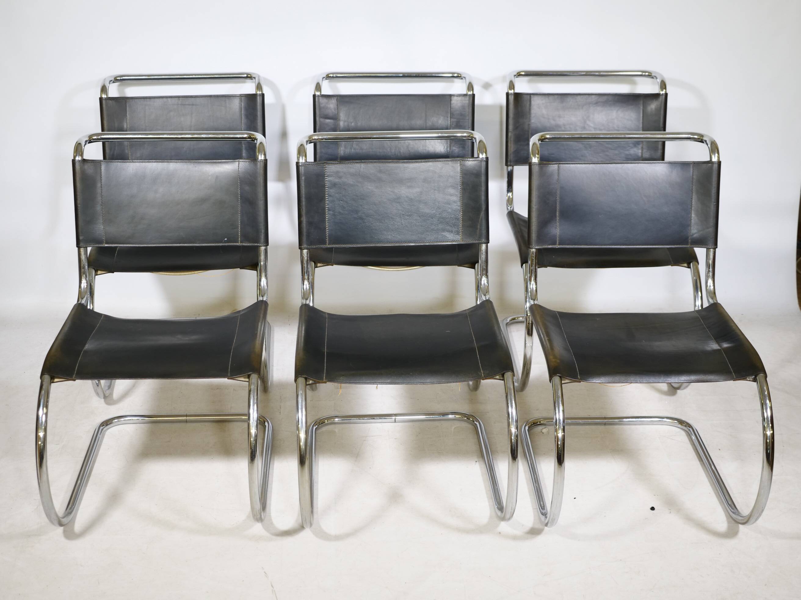 Bauhaus Cantilever Chairs by Mies van der Rohe for Thonet, Set of 6, 1970s