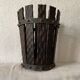 Brutalist basket wood and wrought iron 1950/1960