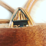 Vintage apple mirror in rattan 33X32cm