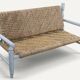 Vintage bench in braided rope and painted wood, 1950s-60s.