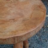 Brutalist tripod stool in ash