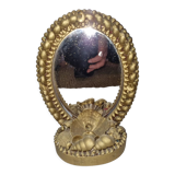 Miroir de table, coquillages dorés de 1970