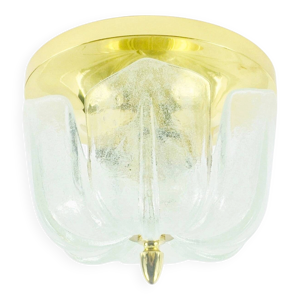 Lustre en verre et laiton - large