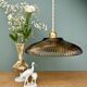 Vintage amber molded glass lampshade pendant light - tableware collection -