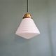 Art Deco Philips suspension in white opaline, 1930 (2 available)