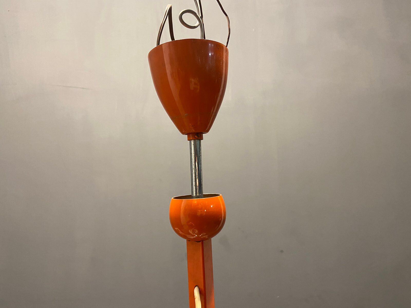 Mid-century italian orange opaline glass lamp