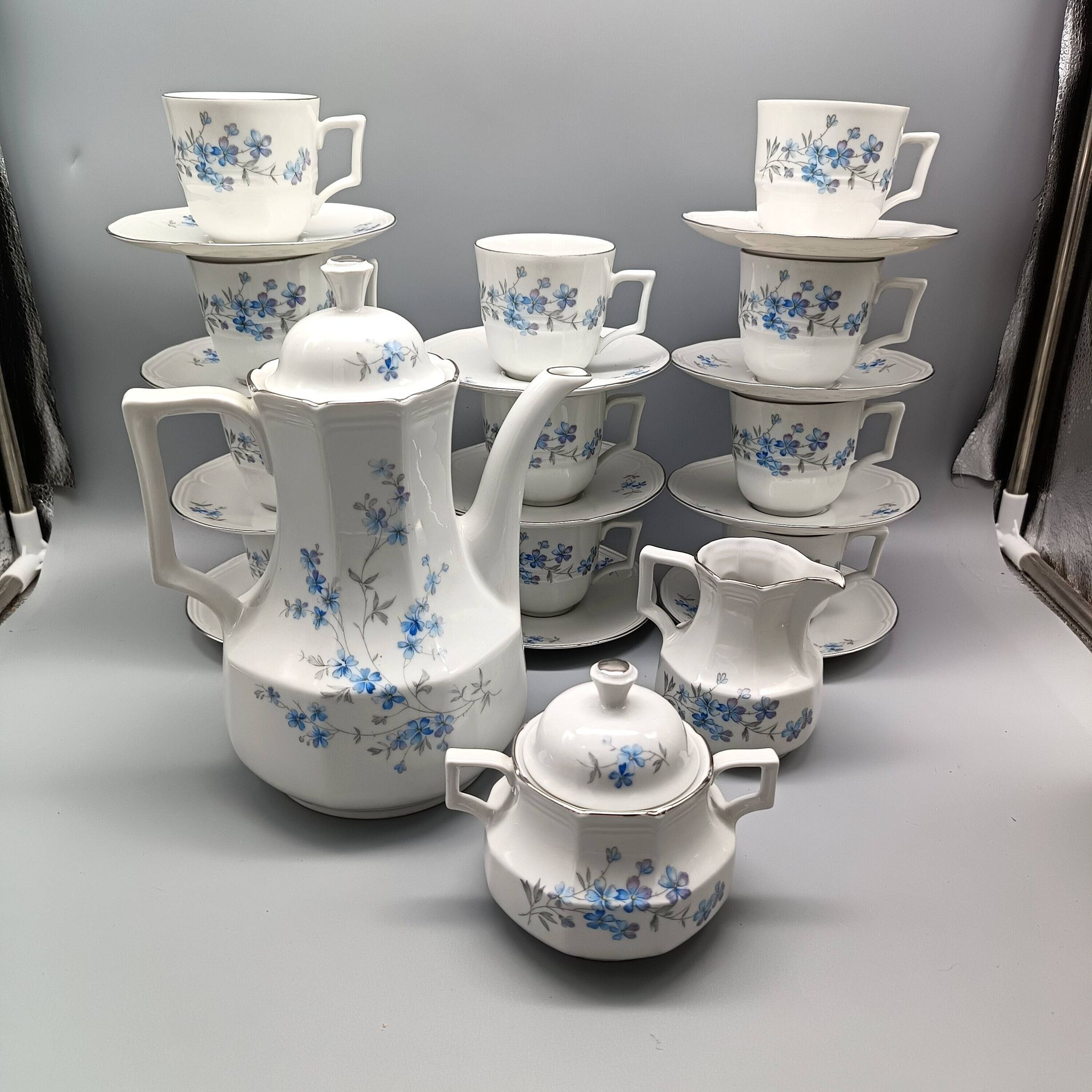 White porcelain coffee service Bareuther Waldassen Bavaria Germany