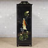 Vintage Chinese pagoda cabinet traditional scene (bohemian)