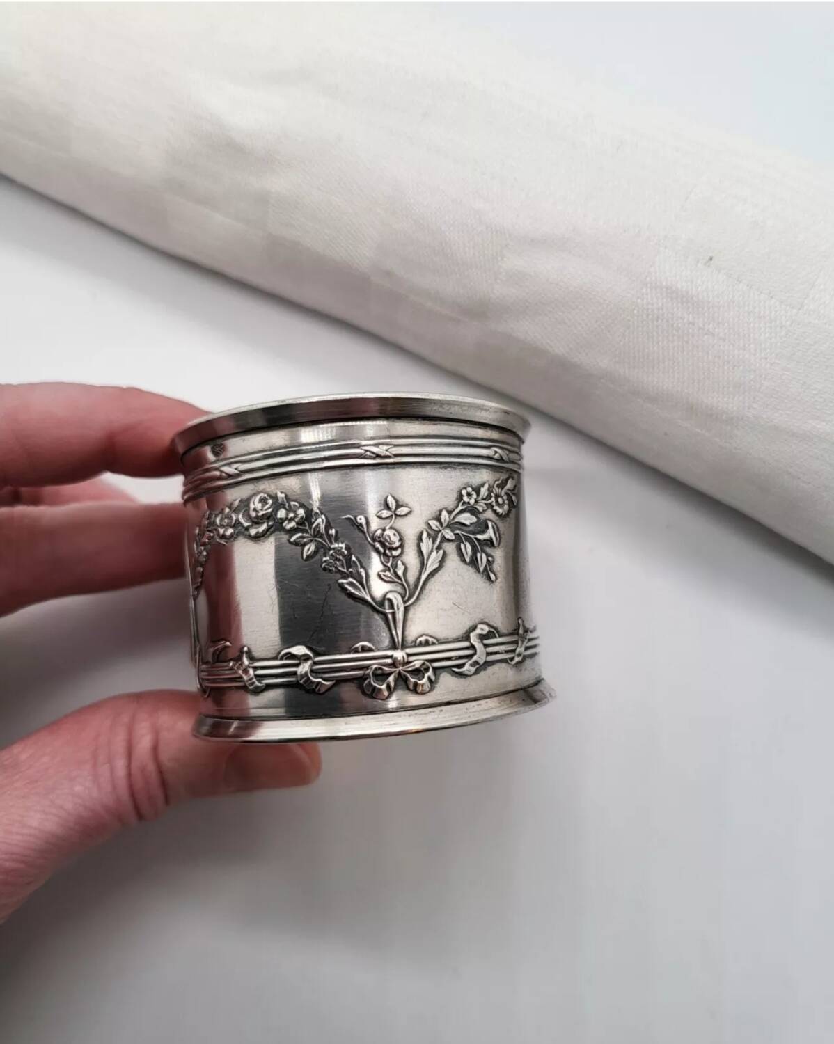 Antique Silver Napkin Ring Hallmarked Minerva Goldsmith Louis Coignet