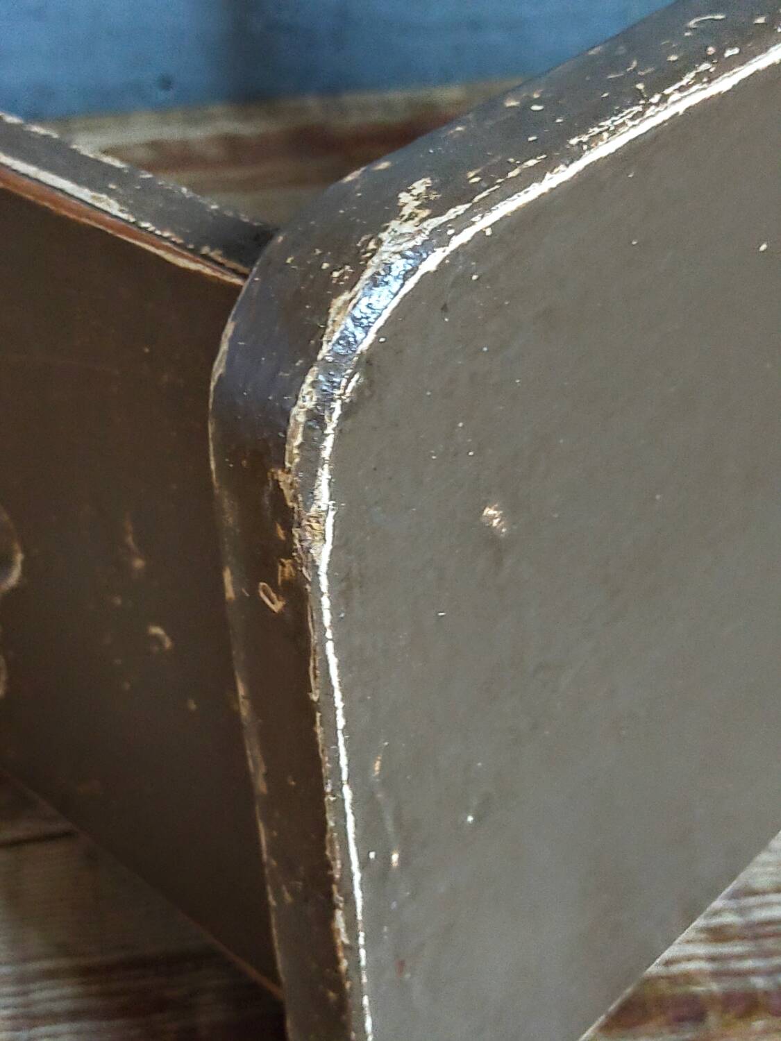 Mini-bench stool in old patinated solid wood