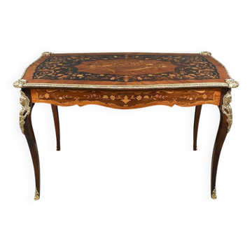 Table Bureau en Palissandre et Marqueteries, époque Napoléon III