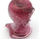 Vase en verre soufflé main nuance rose à décor sculptural de feuilles