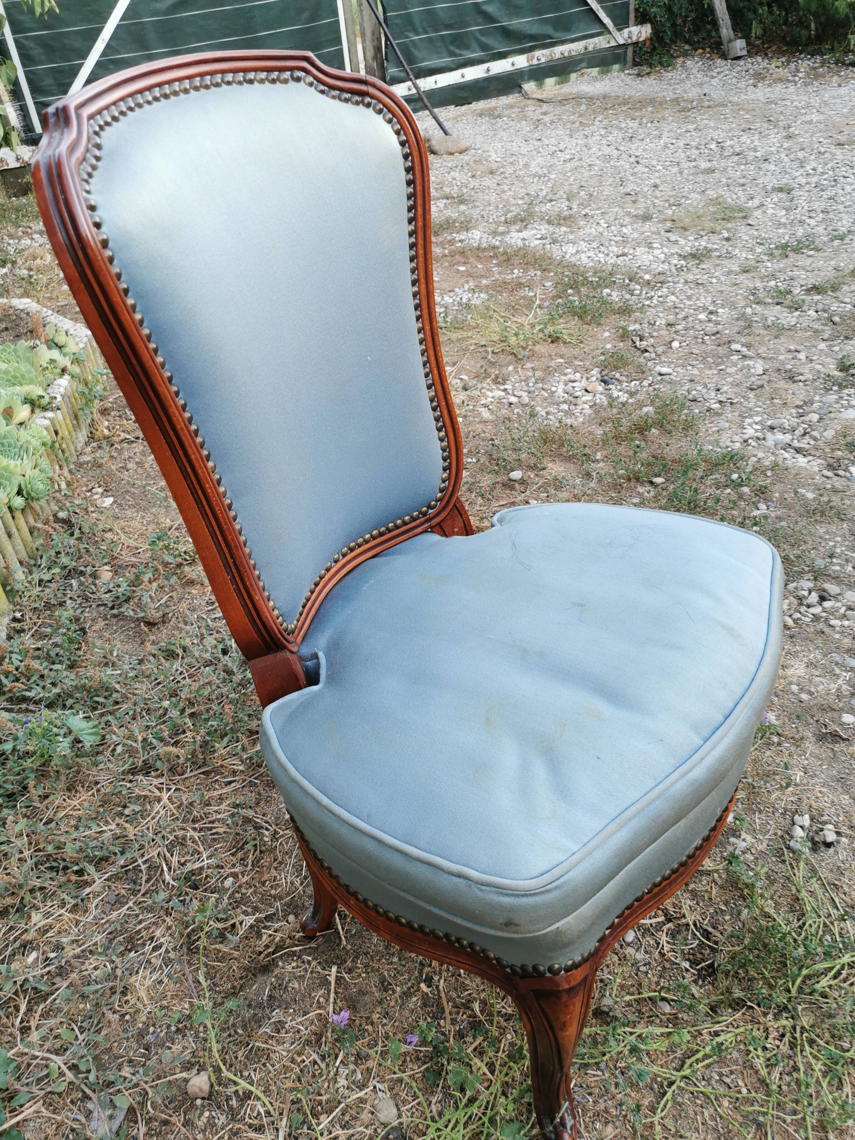 Old small cherry wood armchair