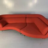 Ligne Roset “Yang” sofa, in red Kvadrat “Divina” fabric
