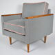 Mid-century original armchair Cube, 1970s,  restored, pied de poule
