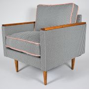 Mid-century original armchair Cube, 1970s,  restored, pied de poule