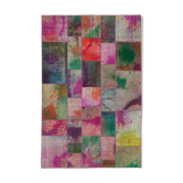 Handmade anatolian overdyed 198 cm x 302 cm multicolor patchwork carpet