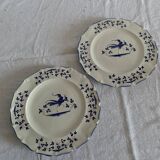 2 decorative plates from the 50s with birds